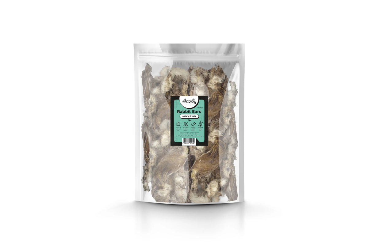 Drool Rabbit Ears with hair 1kg