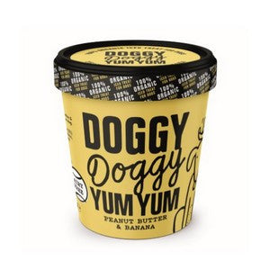 Doggy Doggy Yum Yum - Frozen Organic, Vegan Iced Treat for Dogs Peanut Butter & Banana 120ml