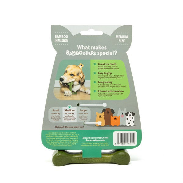 Bamboodles T-Bone Chew Toy | Medium | Lamb and Mint Flavour