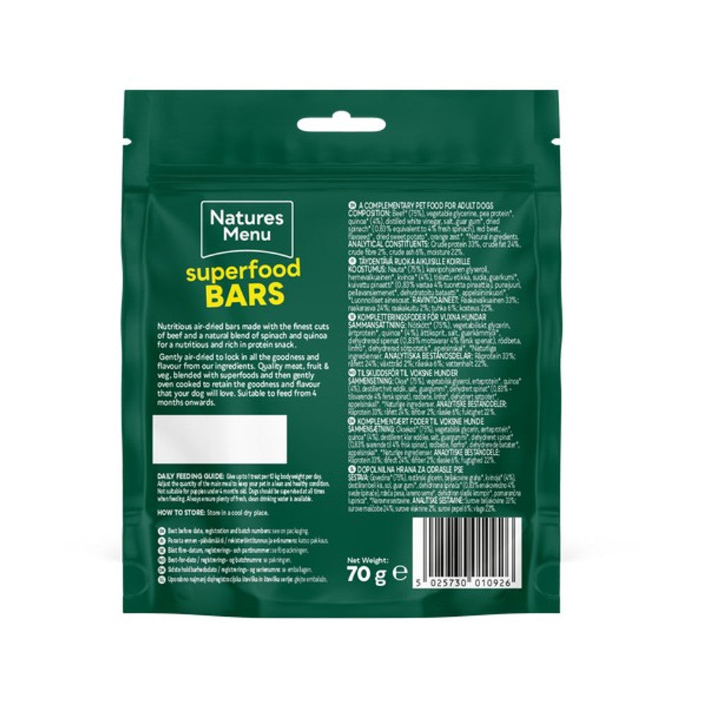 Natures Menu Superfood Bars Beef 70g