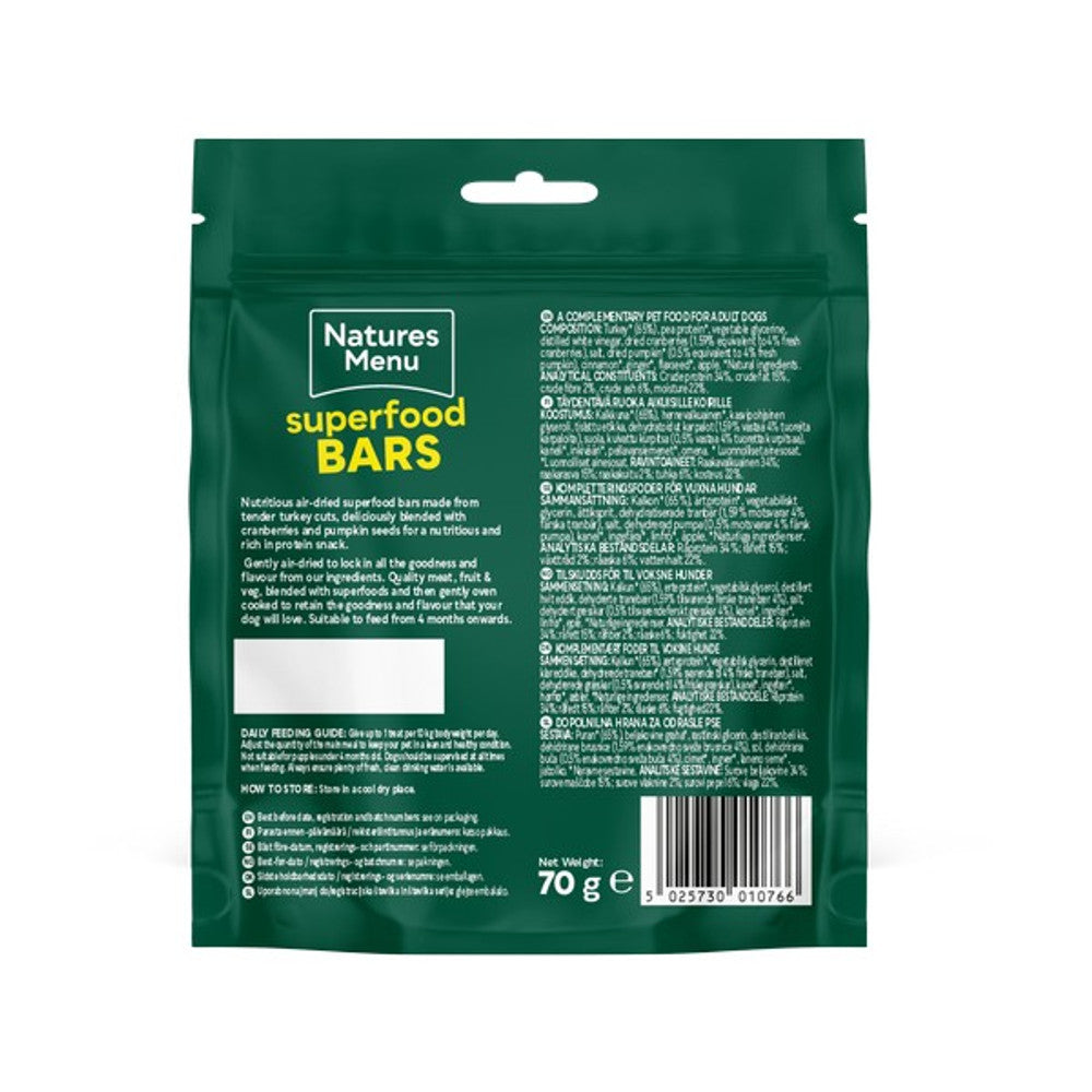 Natures Menu Superfood Bars Turkey 70g