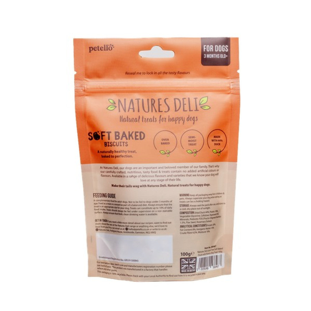 Natures Deli Grain Free Soft Baked Duck With Potato Dog Treat 100g