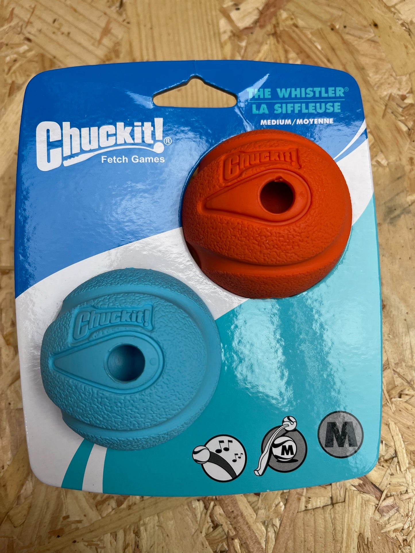 Chuckit! The Whistler Ball 2 Pack Medium 6.5cm