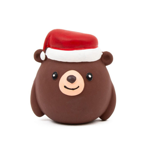 Christmas Brown Bear Dog Toy