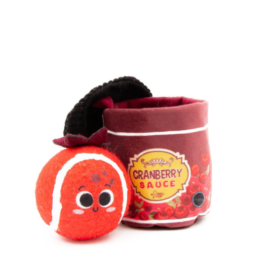 Christmas Cranberry Sauce Jar with Ball Dog Toy