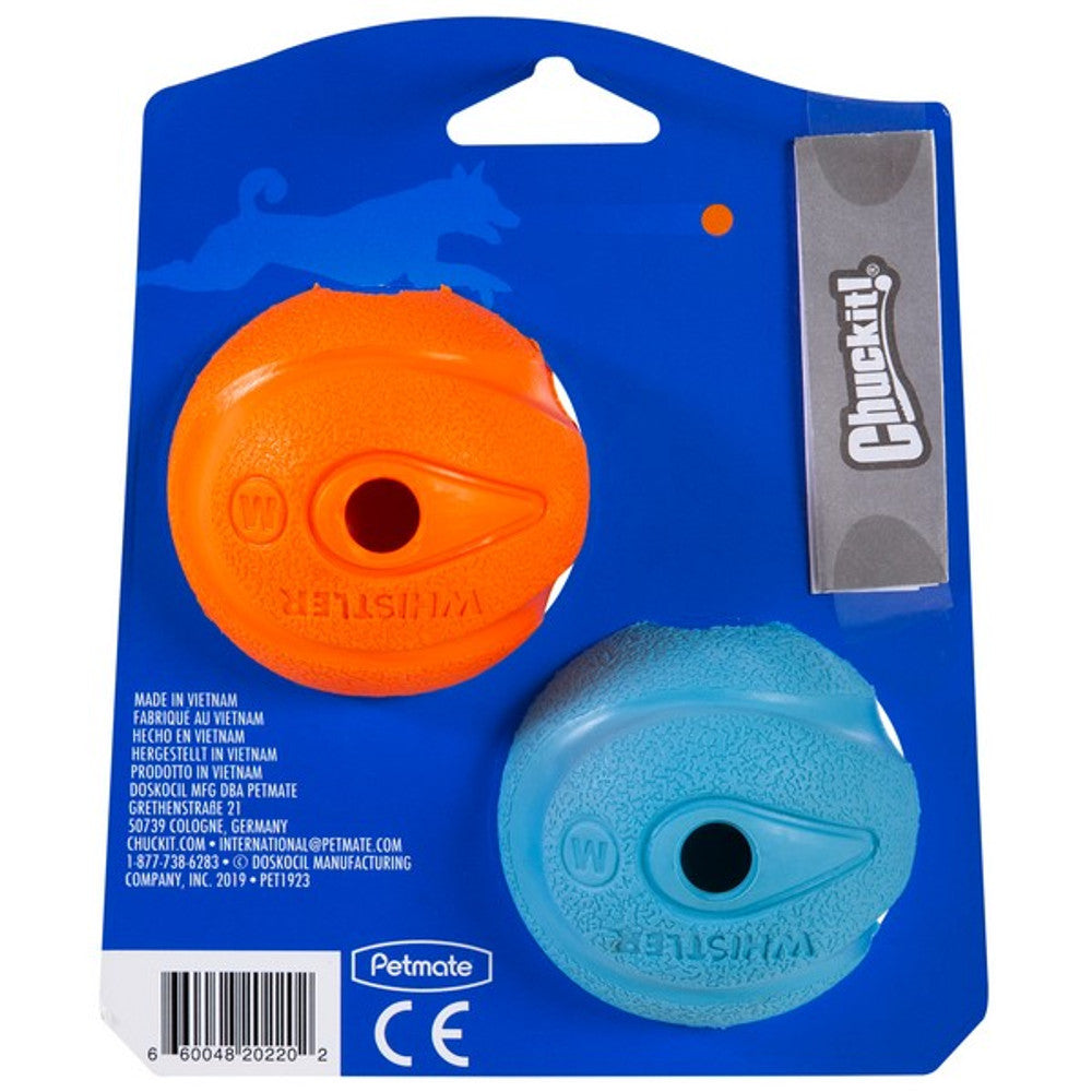 Chuckit! The Whistler Ball 2 Pack Medium 6.5cm