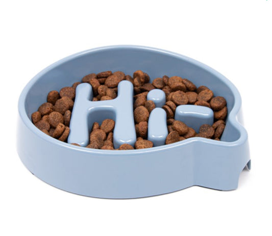 Blue Slow Down Hi! Bowl