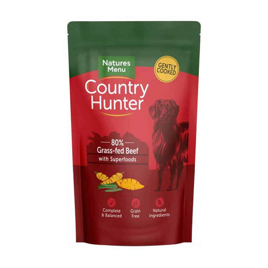 Natures Menu Country Hunter 80% Grass-Fed Beef Dog Pouch 150g