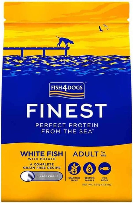 Fish4Dogs Finest Adult White Fish With Potato (Large Kibble) 1.5kg