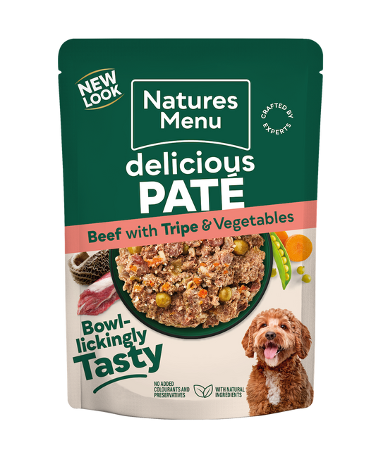 Natures Menu Beef and Tripe Dog Pouch 300g
