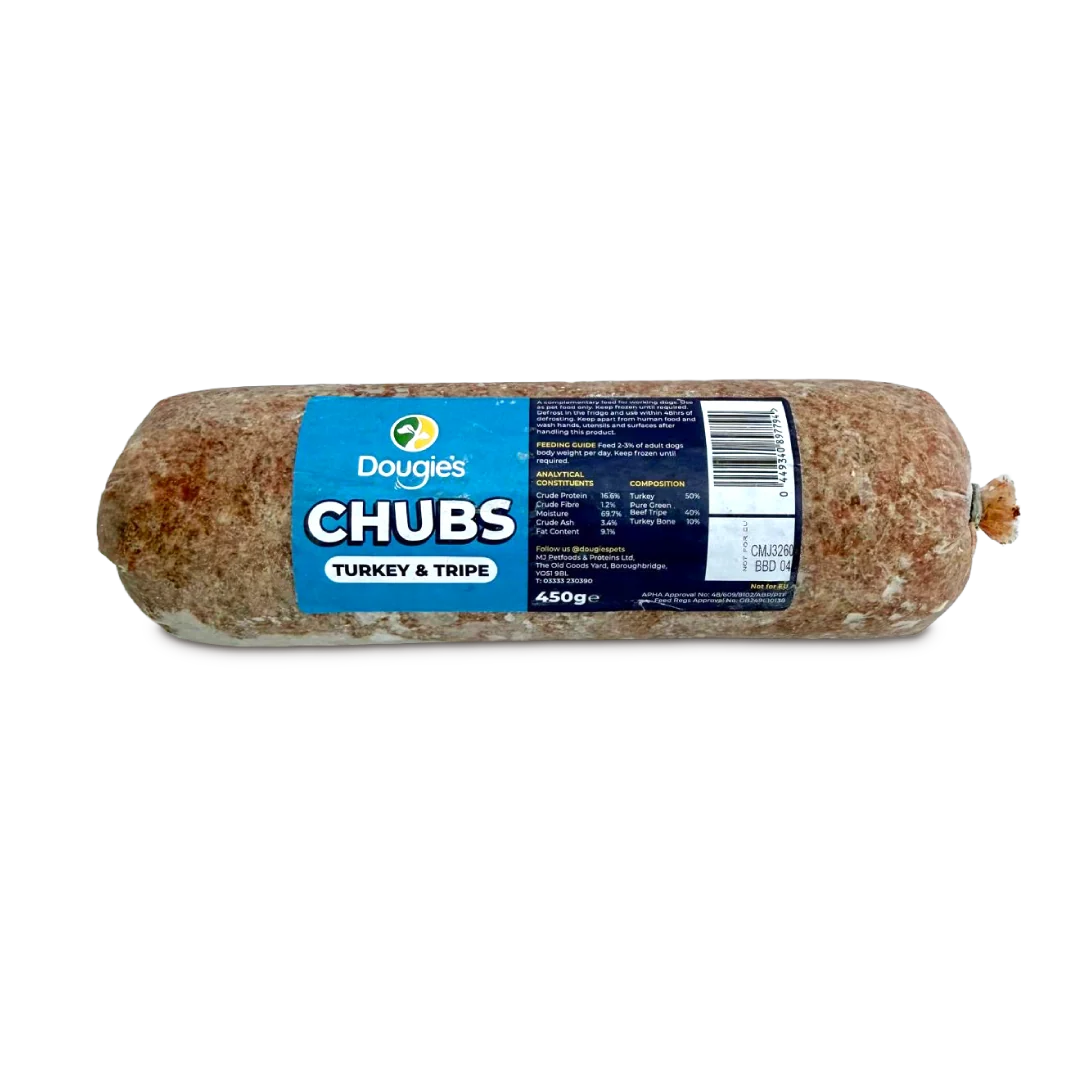 Dougies Chubs Turkey & Tripe 450g