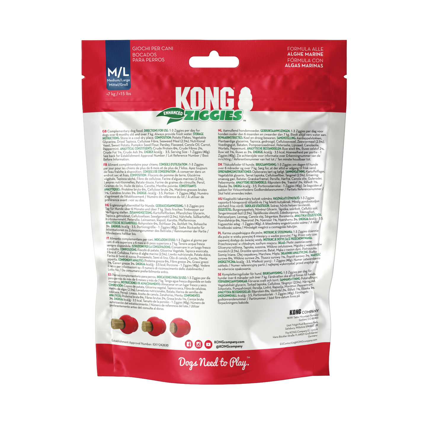 KONG Ziggies Enhanced Medium/Large 227g